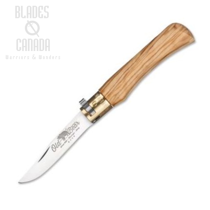 (image for) Antonini Old Bear Small Folding Knife, Stainless, Olive Wood, ANT930717LU